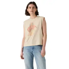 LEVIS - Polo Mujer Boxy Tank Beige