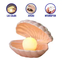 OEM - Lámpara Concha Marina con Perla para Decoración y Joyero - Rosa