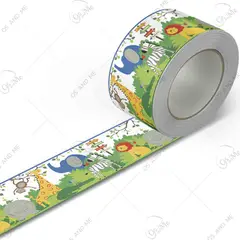 GENERICO - Cenefa Infantil Autoadhesiva Decorativa – Safari Colorido – 5.92 mts