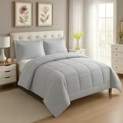 GENERICO - EDREDON 1.5 PLAZA DAILY SET CUADROS ALGODON + FUNDAS DE ALMOHADA