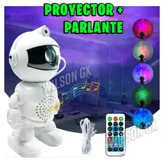 GENERICO - Proyector con Parlante Astronauta Bluetooth Luces Led RGB + Control