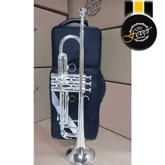 GENERICO - TROMPETA PLATEADA FEVER CON DOBLE PUENTE IDEAL PARA BANDAS ESCOLARES Y DESFILES