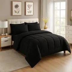 GENERICO - EDREDON 1 PLAZA DAILY SET CUADROS ALGODON + FUNDAS DE ALMOHADA