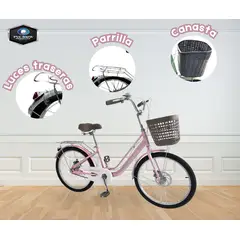 GENERICO - Bicicleta Vintage ROSA ARO 20