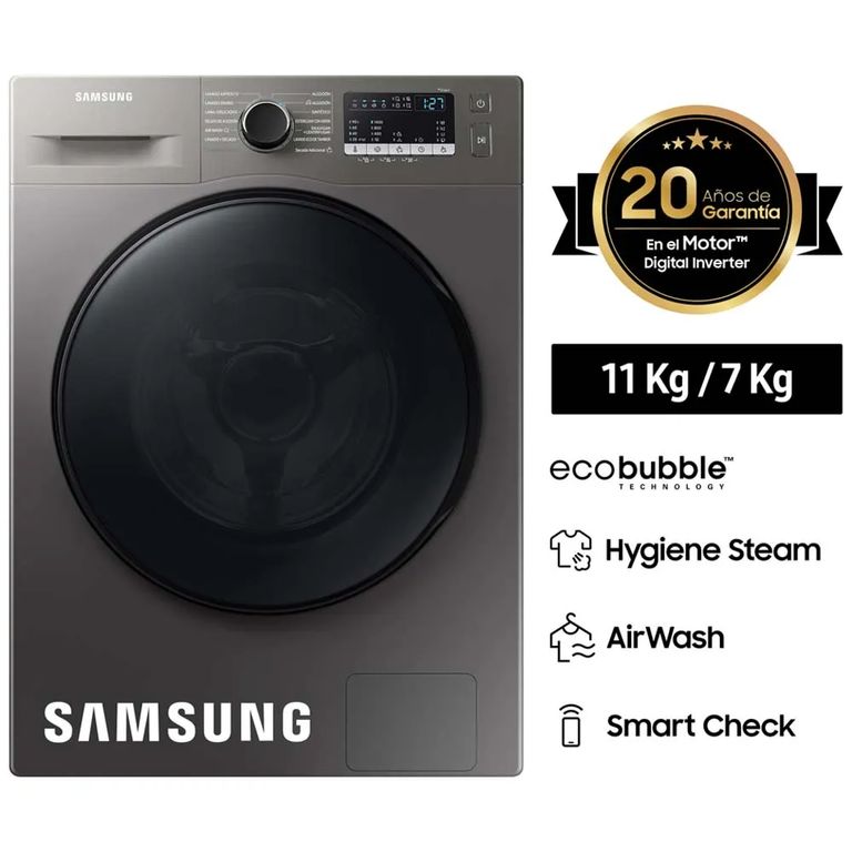 Lavaseca Carga Frontal 11 Kg/7 Kg WD11T4046BXPE Inox.