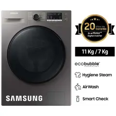 SAMSUNG - Lavaseca Carga Frontal 11 Kg/7 Kg WD11T4046BXPE Inox