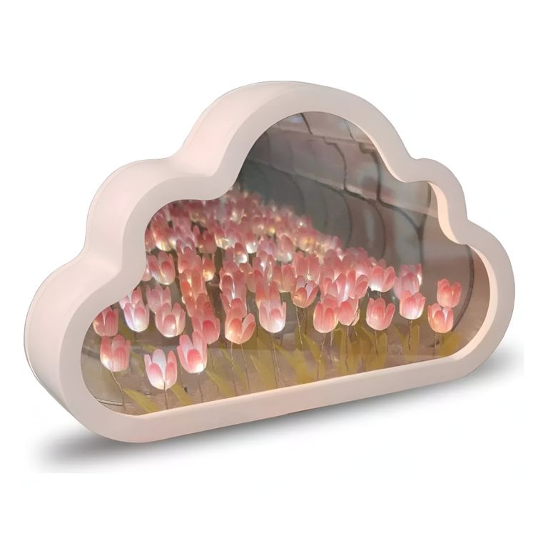 Lampara Led Diseño Tulipanes Infinitos Rosado