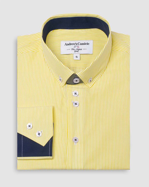 Camisa Casual - cuello button-down Amarillo