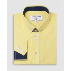 ANDREW'S TIES - Camisa Casual - cuello button-down Amarillo