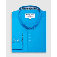 ANDREW'S TIES - Camisa Casual- cuello button-down turquesa