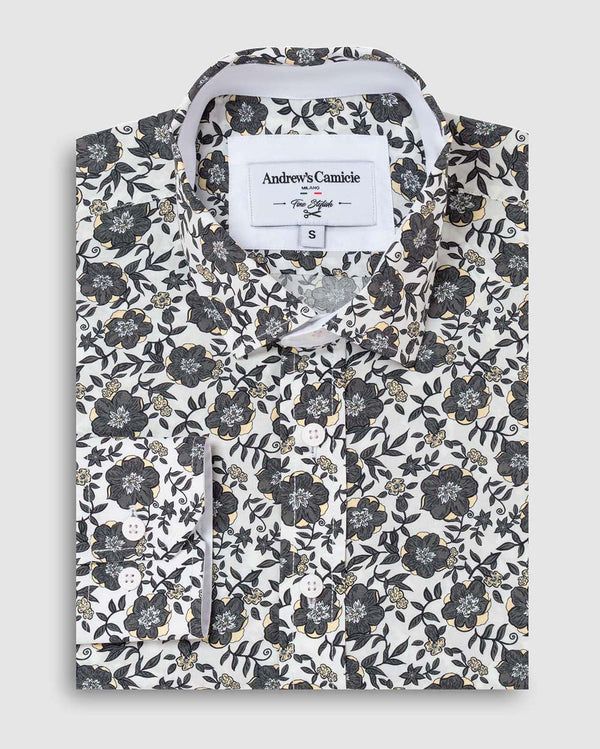 Camisa Casual - Cuello Italiano - gris