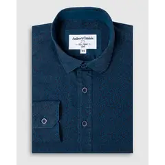 ANDREW'S TIES - Camisa Casual Azul con Detalle de Flores