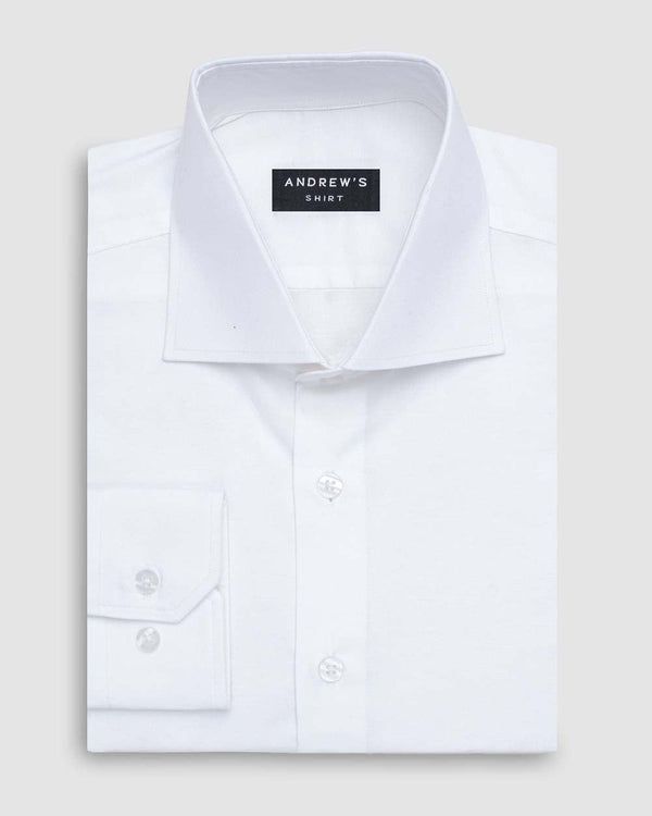 Camisa Vestir oxford - Cuello Italiano puño simple regular blanco