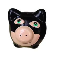 GENERICO - Alcancía decorativa con diseño de cerdito con disfraz