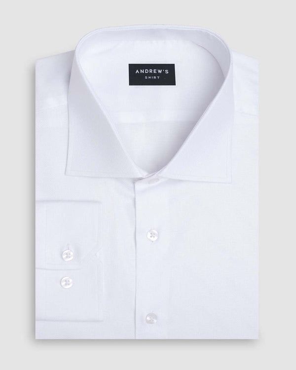 Camisa Vestir Oxford - Cuello Italiano Puño simple regular blanco
