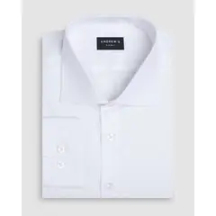 ANDREW'S TIES - Camisa Vestir Oxford - Cuello Italiano Puño simple regular blanco