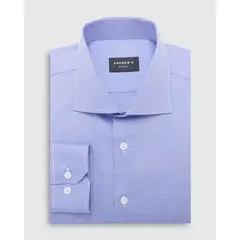 ANDREW'S TIES - Camisa Vestir - Cuello Italiano Puño Simple - Azul