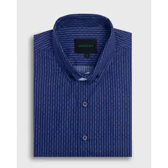 ANDREW'S TIES - Camisa Casual - cuello button-down marga corta azul
