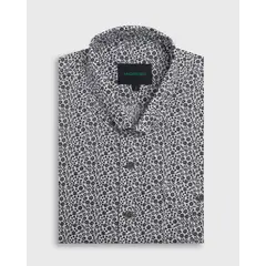 ANDREW'S TIES - Camisa Manga Corta Floral Blanco Estilo Vintage