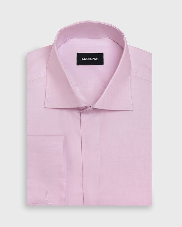 Camisa Vestir - Cuello Italiano puño doble uso - Rosado
