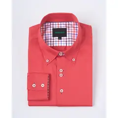 ANDREW'S TIES - Camisa Casual Satinada - Rojo
