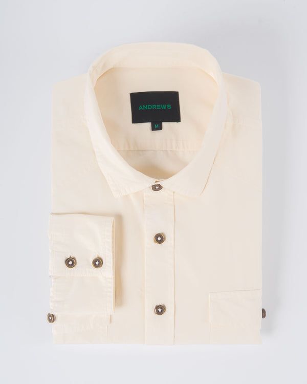 Camisa Casual Garment Dye - Bone
