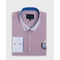 ANDREW'S TIES - Camisa Casual- cuello button-down puño simple 2 botones rojo