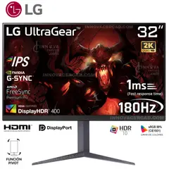 LG - Monitor Gaming 32 UltraGear, IPS, QHD, 180Hz, 1ms, G-Sync