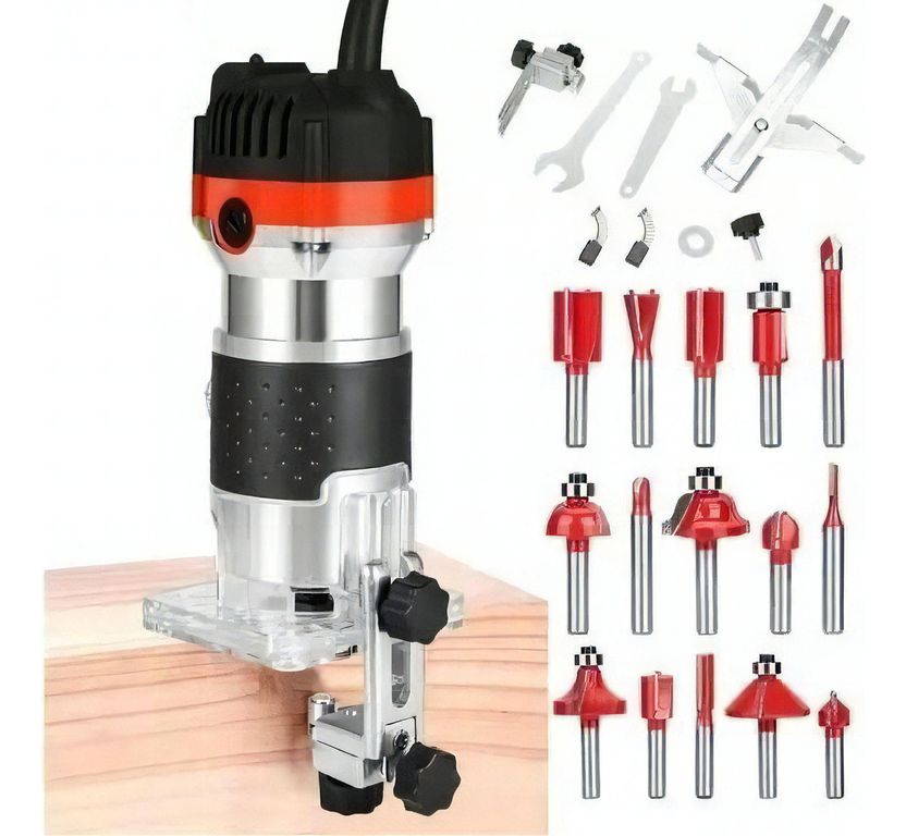 Kit Fresadora Tupi 635mm 600w Recortadora 30000rpm+15 Fresa