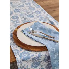 MAP DESIGN HOME - Camino de Mesa Roses Sky Blue 180x40 cm
