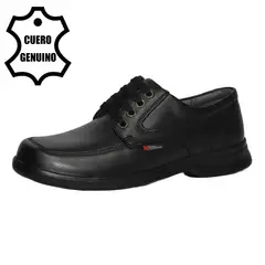 BRUNO SEBASTIAN - ZAPATO ESCOLAR PARA JOVEN CUERO NEGRO CASUAL PASADOR