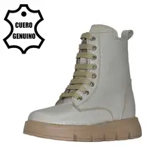 BRUNO KIDS - BOTÍN NIÑA DE CUERO BLANCO HUMO