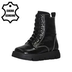 BRUNO KIDS - BOTÍN NIÑA DE CUERO NEGRO CROCOX