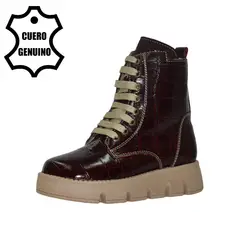 BRUNO KIDS - BOTÍN NIÑA DE CUERO GUINDA CROCOX