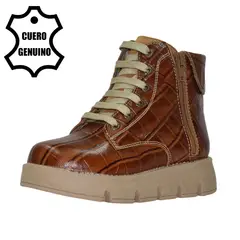 BRUNO KIDS - BOTÍN NIÑA DE CUERO NATURAL CROCOX