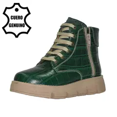 BRUNO KIDS - BOTÍN NIÑA DE CUERO VERDE CROCOX