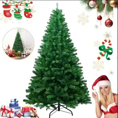 GENERICO - Árbol de navidad ciprés rama x rama 2 10m+tren 2 vagones + luces 300