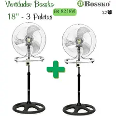 GENERICO - Ventilador Bossko 3 en 1 de 18" 200W BK-8218VI X2 Unid.