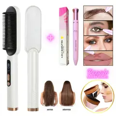 GENERICO - Combo Cepillo Plancha + Lapiz de Maquillaje 4 EN 1 + Regalo