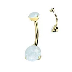ADR JOYERIA CORPORAL - Piercing Ombligo Zircon Opalo Pris Titanio ADR Joyería Corporal