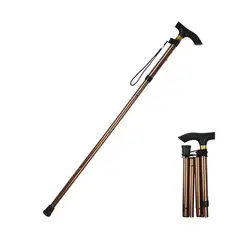 GENERICO - Bastón Ortopédico 5 niveles Plegable base de goma - BRONCE