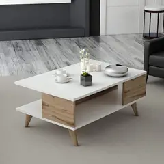 R&R MUEBLES - Mesa de Centro Mashiro Blanco y Manzano