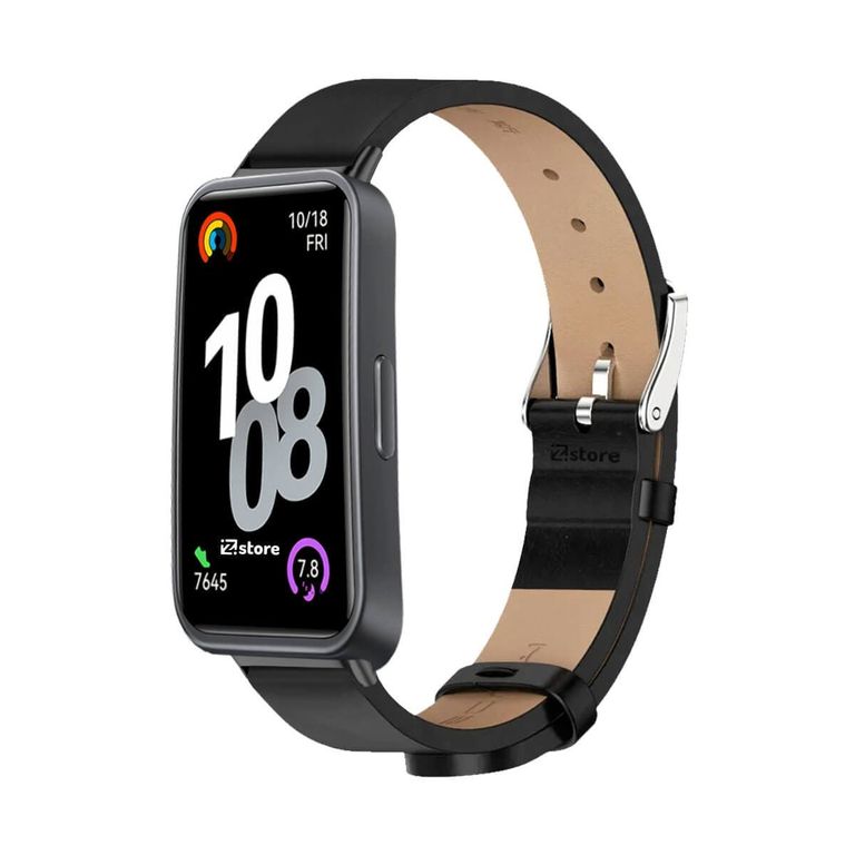 Correa de Cuero Para Huawei Band 10 negro