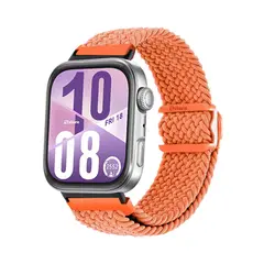 GENERICO - Correa de Nylon Para Huawei Watch Fit 4 Broche PVC Black Naranja