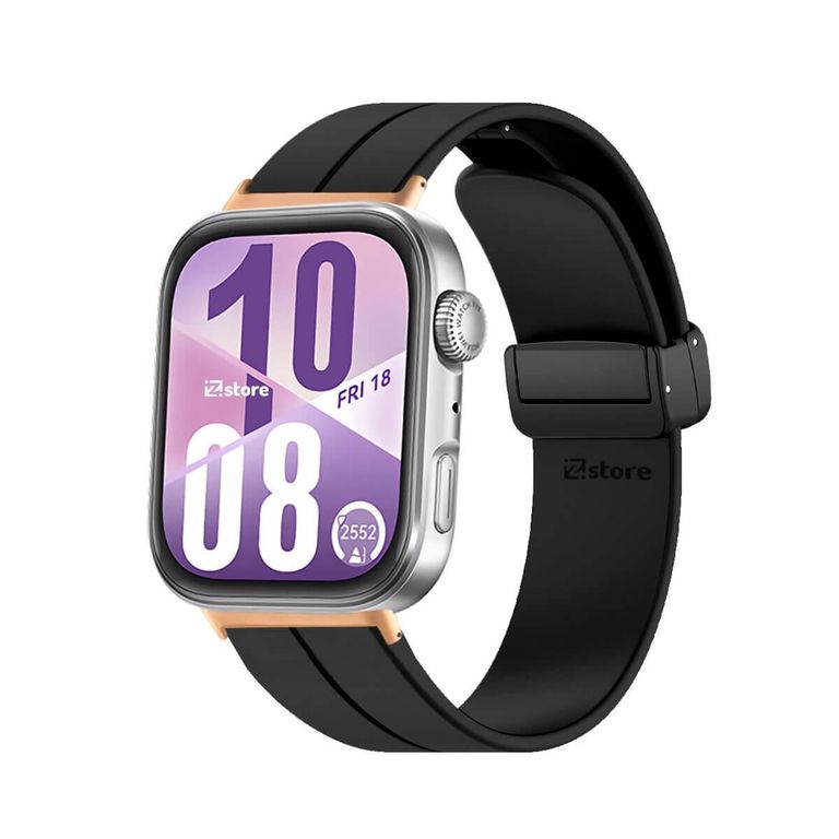 Correa Silicona Para Huawei Watch Fit 4 Broche Magnetico Gold Rose Negro