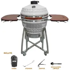 HIGRILL - Kamado 24 Pulgadas Parrilla Multifuncional Blanco