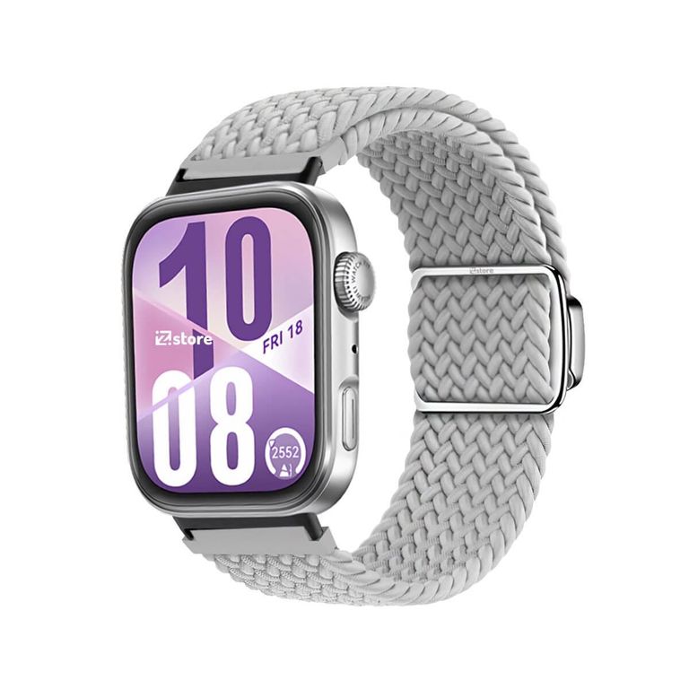 Correa de Nylon para Huawei Watch Fit 4 Broche Magnético gris claro Black