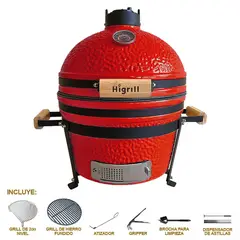 HIGRILL - Kamado 16 Pulgadas Parrilla Multifuncional Rojo