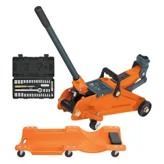 TRUPER - Gata tipo Lagarto 2t +Cama de Plástico 40"+ Juego de 39 herramientas