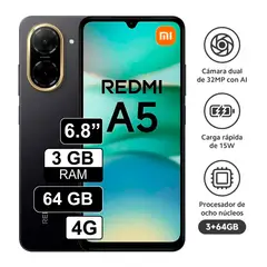 XIAOMI - CELULAR REDMI A5 3GB RAM 64GB NEGRO